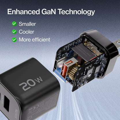 20W GaN Charger Global | Includes 3 International Plug Adapters (EU, UK, AU)