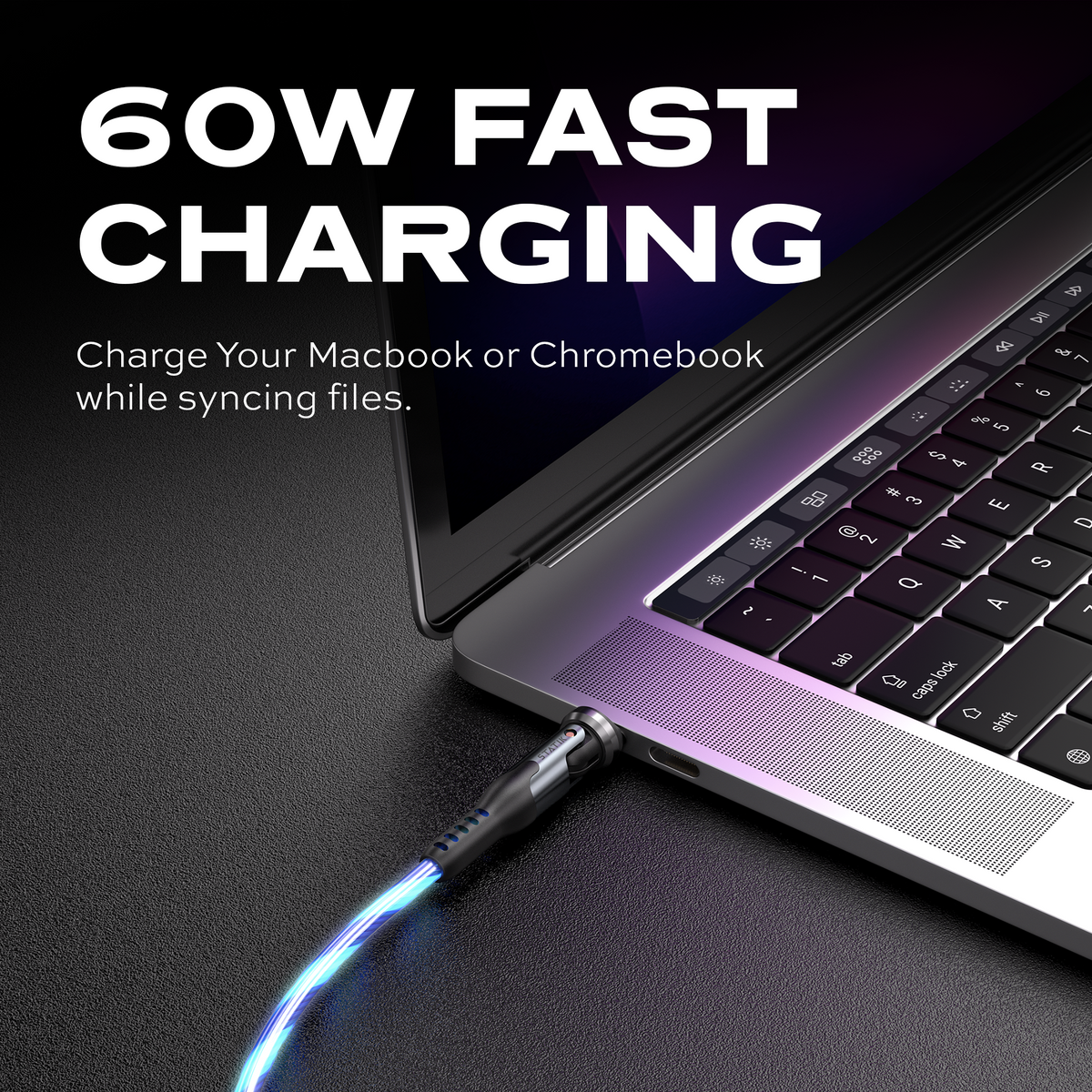 PowerPivot® GloBright® Pro | USB-C to USB-C | Rotating head - Data & Fast Charge | 6.6ft (2m)