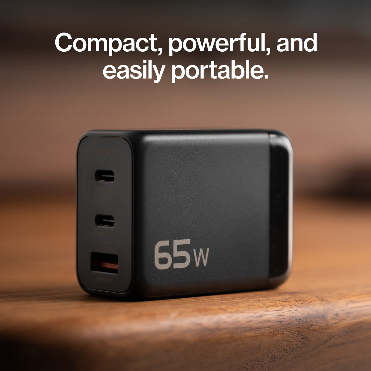 65W GaN Charger Global | Includes 3 International Plug Adapters (EU, UK, AU)