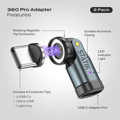Statikco 360 Pro Adapter | Universal | 2 Adapters + 3 Extra Tips