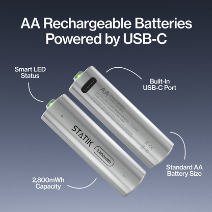 Rechargeable AA Batteries 4-Pack